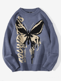 Oversized Butterfly Jacquard Sweater-Outfit