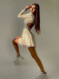 Sleeve Dress Pleated Party Dress Black Bodycon Dress Autumn Winter Cut Out Streetwear Chrismas Clothes Backless Mini