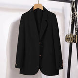 Fongt And Autumn Suit Jacket Female Small Man 2024 Spring And Autumn New Korean Version Temperament Goddess Fan Small Leisure Small Suit-Outfit