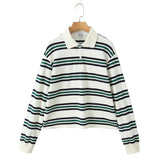 Fongt Striped Short-Sleeved T-Shirt + Low-Rise 100-Fold Skirt 2025 Spring New D79551