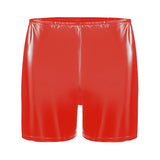 Fongt Men's PVC Mirror Bright Leather Casual Shorts Sexy Zipper Open File Lederhoers Size Accurate-Outfit