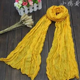 Brand Fashion Casual Foulard All-match Solid Soft Cotton Long Scarf Women