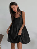 Fongt Cotton Dress Woman 2025 New Spring And Summer Holiday Wind Loose Sling Skirt A-Word Skirt