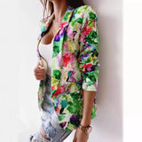 Women's Hot Style New Fashion Print Spring Coat Casual Small Suit-Outfit