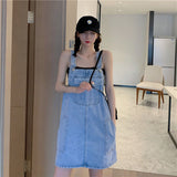 Women Retro Denim Summer Suspender Loose Oversize Overall Female Casual Stylish Solid All-match Preppy Ulzzang