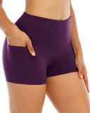 Women's High-Waisted Yoga Three-Point Belt Pocket Running Training Tight Quick-Dry Elastic Fitness Shorts-Outfit