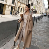 Women Winter Trench CoatElegant Coats Loose knit Cardigan Woolen Sweater Oversized Extra Soft