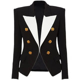 Fongt New Star Fashion Stumbling Color Metallic Rose Buckle Suit Jacket