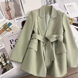 Fongt A Suit Jacket Woman In The Autumn Of 2025, The New Design Temperament Korean Version Of The Leisure Trend Green Suit Woman