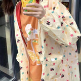 Aesthetic Cartoon Print Oversized T-shirt-Outfit