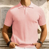 Fongt Men's New Summer Candy-Colored Knits Men's Casual Polo Shirts