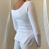 Fongt New Autumn And Winter Elastic Open Shoulder Base Knit-Outfit