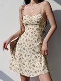 Floral Slim Mini Dress with V