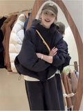 Short Double Zipper Hat Clip Cotton Jacket Female Autumn Winter New Small Loose Show Thin Versatile Casual Jacket-Outfit