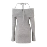 Fongt Homemade New Women's Classic Fashion Branded Collared Knitted Sweater Skirt