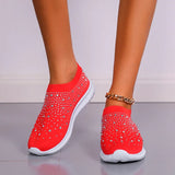 Crystal Breathable Mesh Sneaker Shoes for Women Comfortable Soft Bottom Flats Plus Size 43 Non Slip Casual Shoes Woman-Outfit