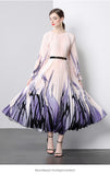 Fongt New Women's Dress Dress Oversized Dress Print 100 Folds T-Shirt With T-Shirt Holiday Casual Dress