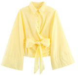 Fongt Women's Clothing Explosion Fashion Casual Collar Gold Buckle Dress Silk Shirt