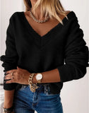 Fongt Fall / Winter 2023 Women's Long-Sleeved V-Neck Loose Knit