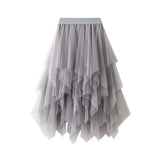 Fongt Mesh Dress Women's Long Mid-Term 2025 Spring New Yarn Skirt High-Waisted Thin Skirt 8063