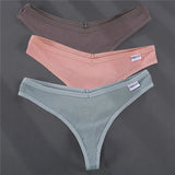 Thong V Waist Design G-String Women's Panties Cotton Panties Female Underpants Solid Pantys Intimates Lingerie