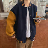 Baseball Jacket Coat Women Oversized 2023 Spring Korean Loose Patchwork Pocket Outerwear Girls Tops