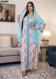 2021 Ramadan Print Abaya Dubai Eid Mubarak Islam Kaftan Abayas for Women Muslim Dress Caftan Marocain African Robe Longue