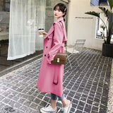 Fongt Trench Coat Female Spring And Autumn 2024 Spring New Medium And Long Korean British Style Small People Wear A Coat-Outfit