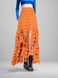 Fongt Temperament Elegant And Advanced Sense Of 2024 Summer New Irregular Elegant Tassel Pure Color Skirt Long Woman-Outfit
