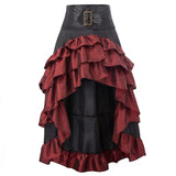 Short Long Back Irregular Chameleon Ruffles High Waist Stitching Cake Women's