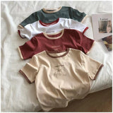 Fongt Slim Short-Sleeved T-Shirt Women 2024 Summer New Bottom Shirt Students Casual Korean Version Jacket Women's