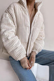 Stand Collar Puffer Coat 1028-1-Outfit