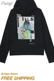 Graphic Strass Hoodies Women 2023 Autumn Winter Long Sleeve Cotton Hooded Pullover Casual Vintage Sweatshirt Tops