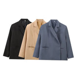 Fongt And Autumn Women's Loose Casual Blazer Jacket Temperament Commuting Suit Jacket