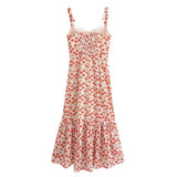 Cherry Print Strap Midi Dress-Outfit