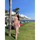 Fongt Bright Charming Exotic Style Dress Flounce Design-Outfit