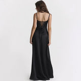 Satin Back Tie-Up Maxi Dress-Outfit