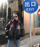 Bomber Embroidered Tiger Varsity Jacket-Outfit