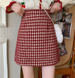Gingham Plaid High Waist Mini Pencil Skirt-Outfit