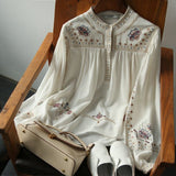 Fongt And Autumn 2025 New Fashion Print Shirt Women's Collar Bohemian Loose Gas Blouse