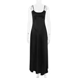 Satin Back Tie-Up Maxi Dress-Outfit