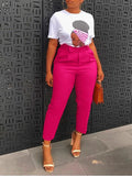 Fongt 2025 New Elegant OL Professional Trousers Thin Small Foot Pants African High-Waisted Casual Pants