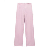 New Women's Double-Breasted Suit Jacket Straight Trousers 8194394 8003394-Outfit