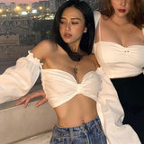 Fongt Hot Style Bow Super Jacket Women INS New Crop Long Sleeve T-Shirt