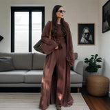 Fongt 2025 New Women's Round-Neck Long-Sleeved Broad-Legged Trouser Commuting Suit