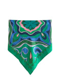 Summer Halter Scarf Blouse Printed Vertical Trousers Set-Outfit