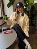 Fongt Women's Clothing 2025 Autumn Collar Long Sleeve Retro-Column Jacket Baseball Uniform Coat Women A15057