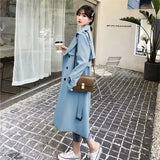 Fongt Trench Coat Female Spring And Autumn 2024 Spring New Medium And Long Korean British Style Small People Wear A Coat-Outfit