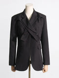 Fongt Sleeve Small Suit 2024 Summer New Temperament Senior Sense Irregular Slim Type Formal Suit Jacket Female-Outfit