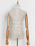 Fongt Sweet And Spicy Wind 2025 Spring New Bare Back Tie High-Necked Sleeveless Design Vest Small Sling Coat